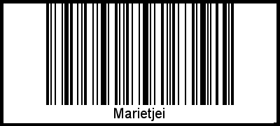 Barcode des Vornamen Marietjei