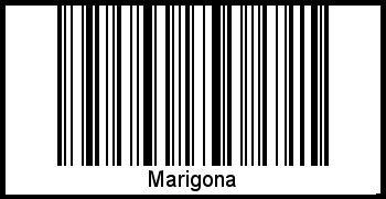 Der Voname Marigona als Barcode und QR-Code