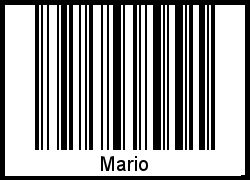 Der Voname Mario als Barcode und QR-Code