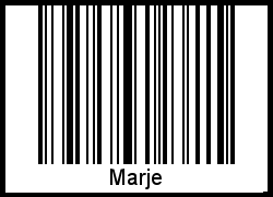 Barcode des Vornamen Marje