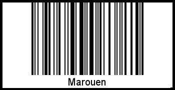 Der Voname Marouen als Barcode und QR-Code