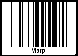 Der Voname Marpi als Barcode und QR-Code