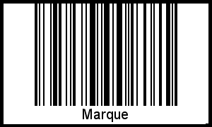 Der Voname Marque als Barcode und QR-Code