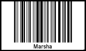 Der Voname Marsha als Barcode und QR-Code