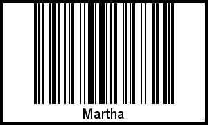 Der Voname Martha als Barcode und QR-Code