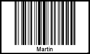 Der Voname Martin als Barcode und QR-Code