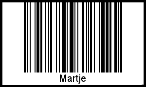 Der Voname Martje als Barcode und QR-Code