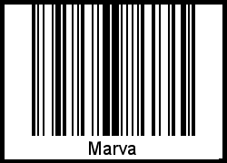 Der Voname Marva als Barcode und QR-Code