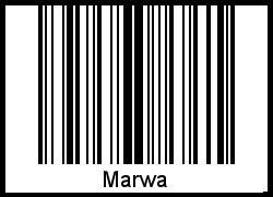Barcode des Vornamen Marwa