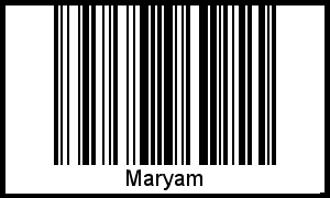 Der Voname Maryam als Barcode und QR-Code