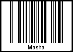 Der Voname Masha als Barcode und QR-Code