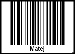Der Voname Matej als Barcode und QR-Code