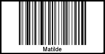 Der Voname Matilde als Barcode und QR-Code