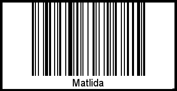 Der Voname Matlida als Barcode und QR-Code