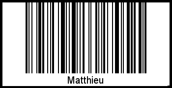 Der Voname Matthieu als Barcode und QR-Code