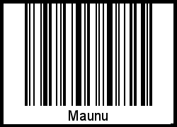 Barcode des Vornamen Maunu