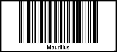 Der Voname Mauritius als Barcode und QR-Code