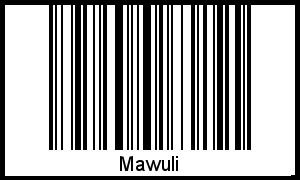 Der Voname Mawuli als Barcode und QR-Code