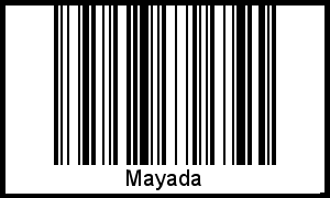 Der Voname Mayada als Barcode und QR-Code