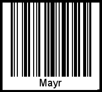 Barcode des Vornamen Mayr