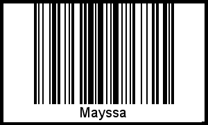 Mayssa als Barcode und QR-Code