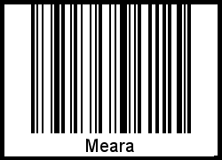 Der Voname Meara als Barcode und QR-Code