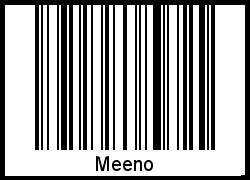 Der Voname Meeno als Barcode und QR-Code