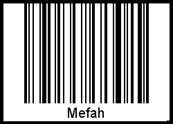Der Voname Mefah als Barcode und QR-Code
