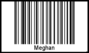 Der Voname Meghan als Barcode und QR-Code