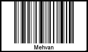 Mehvan als Barcode und QR-Code