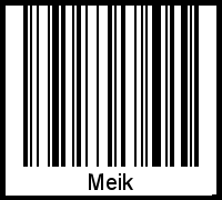 Barcode des Vornamen Meik