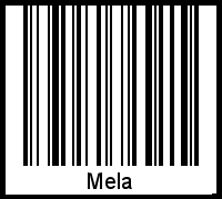 Mela als Barcode und QR-Code