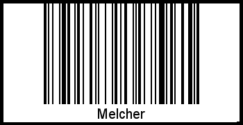 Der Voname Melcher als Barcode und QR-Code