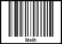 Der Voname Melih als Barcode und QR-Code