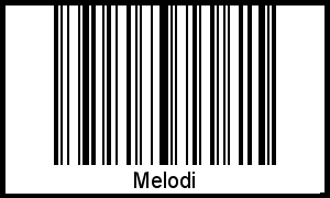 Der Voname Melodi als Barcode und QR-Code