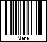 Barcode des Vornamen Mene
