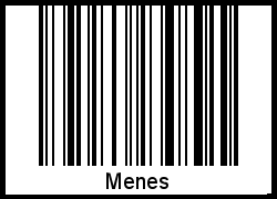 Barcode des Vornamen Menes
