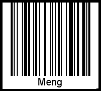 Der Voname Meng als Barcode und QR-Code