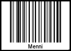 Barcode des Vornamen Menni
