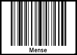 Barcode des Vornamen Mense