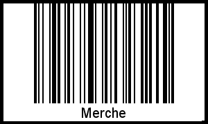 Der Voname Merche als Barcode und QR-Code