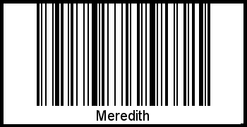 Der Voname Meredith als Barcode und QR-Code