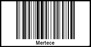 Mertece als Barcode und QR-Code