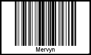 Der Voname Mervyn als Barcode und QR-Code