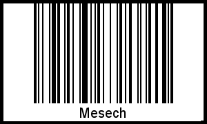 Der Voname Mesech als Barcode und QR-Code