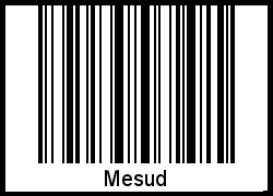 Der Voname Mesud als Barcode und QR-Code