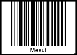 Der Voname Mesut als Barcode und QR-Code