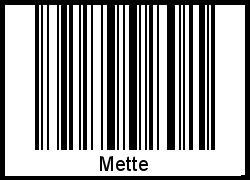 Barcode des Vornamen Mette