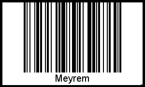 Meyrem als Barcode und QR-Code