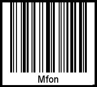 Der Voname Mfon als Barcode und QR-Code